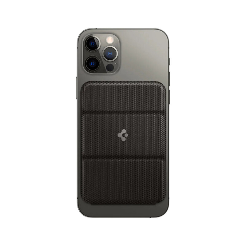 Portofel telefon, stand MagSafe 2 carduri Spigen Smart Fold, gri