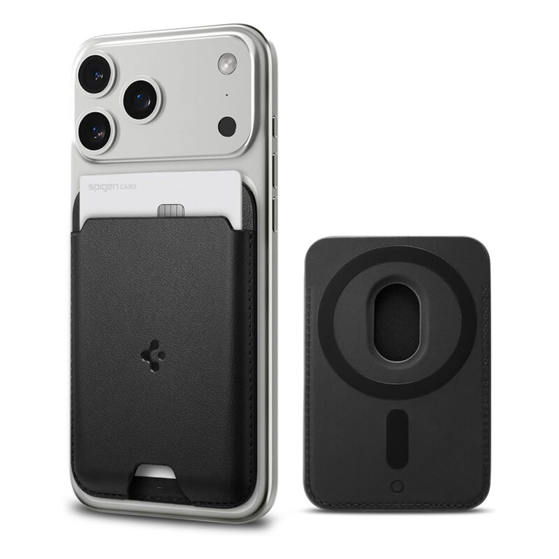 Portofel magnetic pentru telefon Spigen, negru/portocaliu, AMP02284