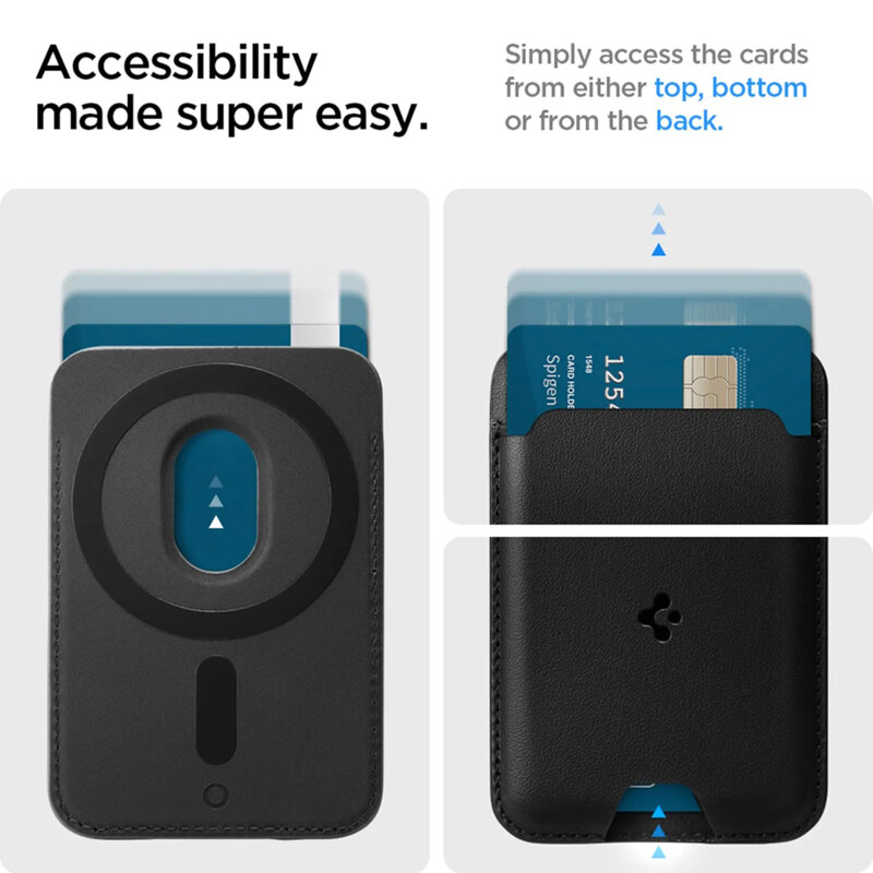 Portofel magnetic pentru telefon Spigen, negru/portocaliu, AMP02284