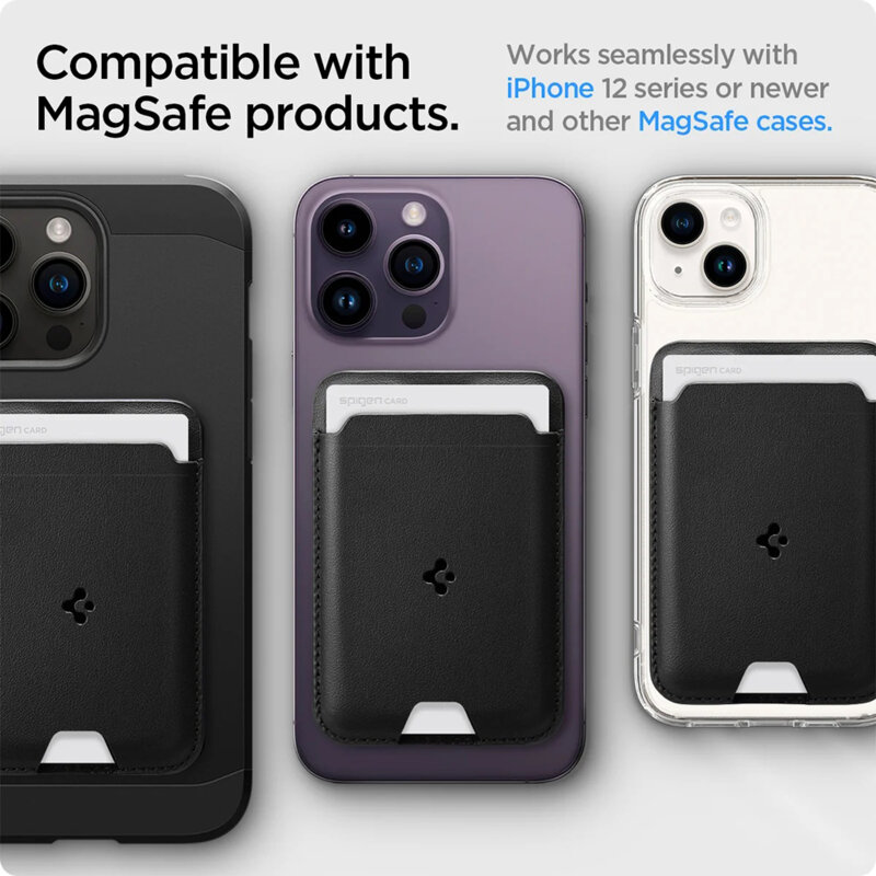 Portofel magnetic pentru telefon Spigen, negru/portocaliu, AMP02284