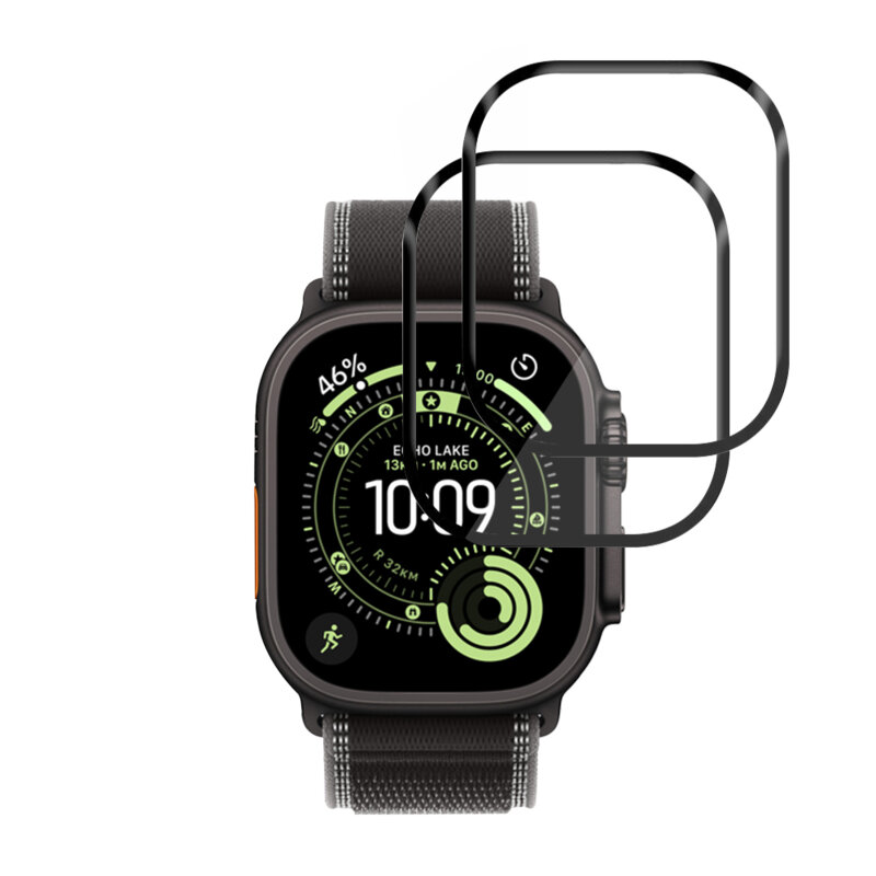 [Pachet 2x] Folie Apple Watch Ultra 4 Techsuit Nano Flex, negru