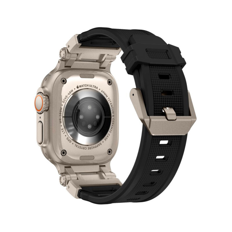 Curea Apple Watch 12 46mm Techsuit, negru aramid, W064