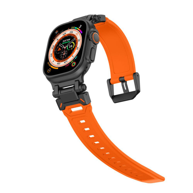Curea Apple Watch 12 46mm Techsuit, portocaliu, W064