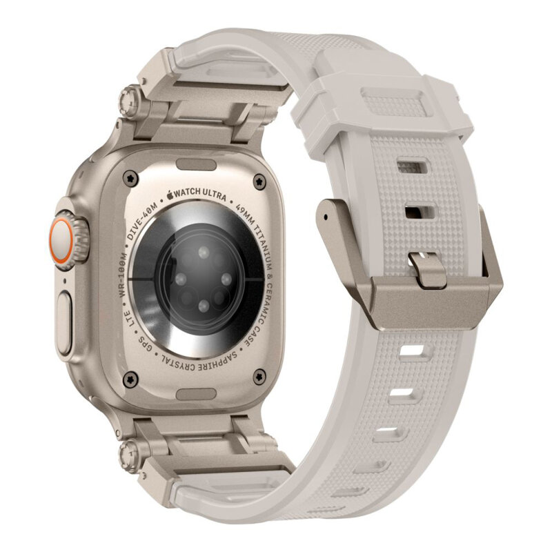 Curea Apple Watch 12 46mm Techsuit, argintiu, W064