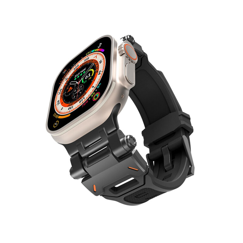 Curea Apple Watch 12 46mm Techsuit, negru, W064
