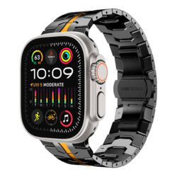Curea Apple Watch 12 46mm Techsuit, negru aramid, W063