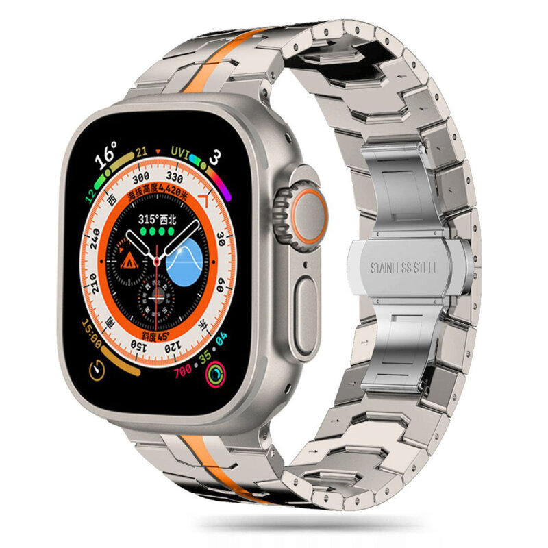 Curea Apple Watch 12 46mm Techsuit, fumuriu, W063