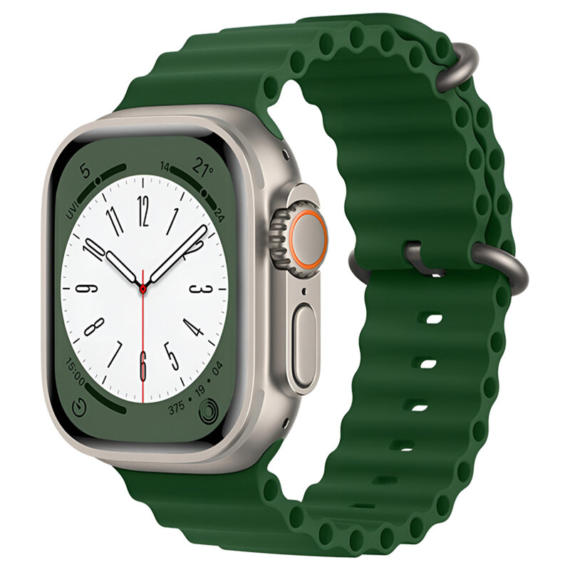 Curea Apple Watch 12 46mm Techsuit, verde, W038