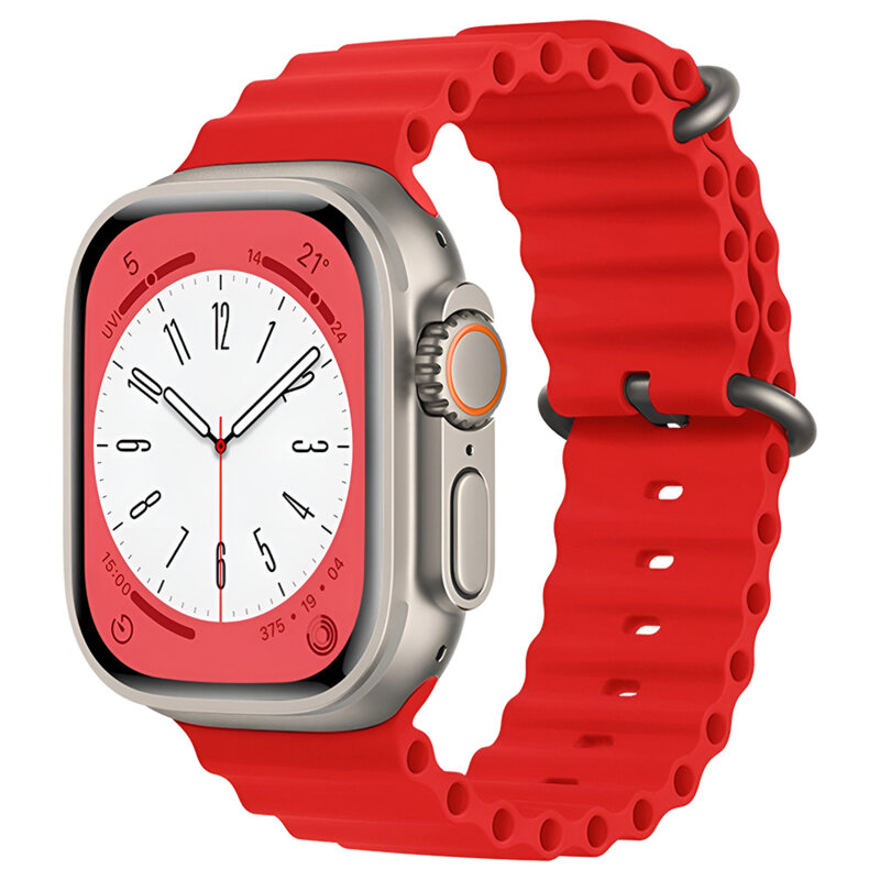 Curea Apple Watch 12 46mm Techsuit, rosu, W038