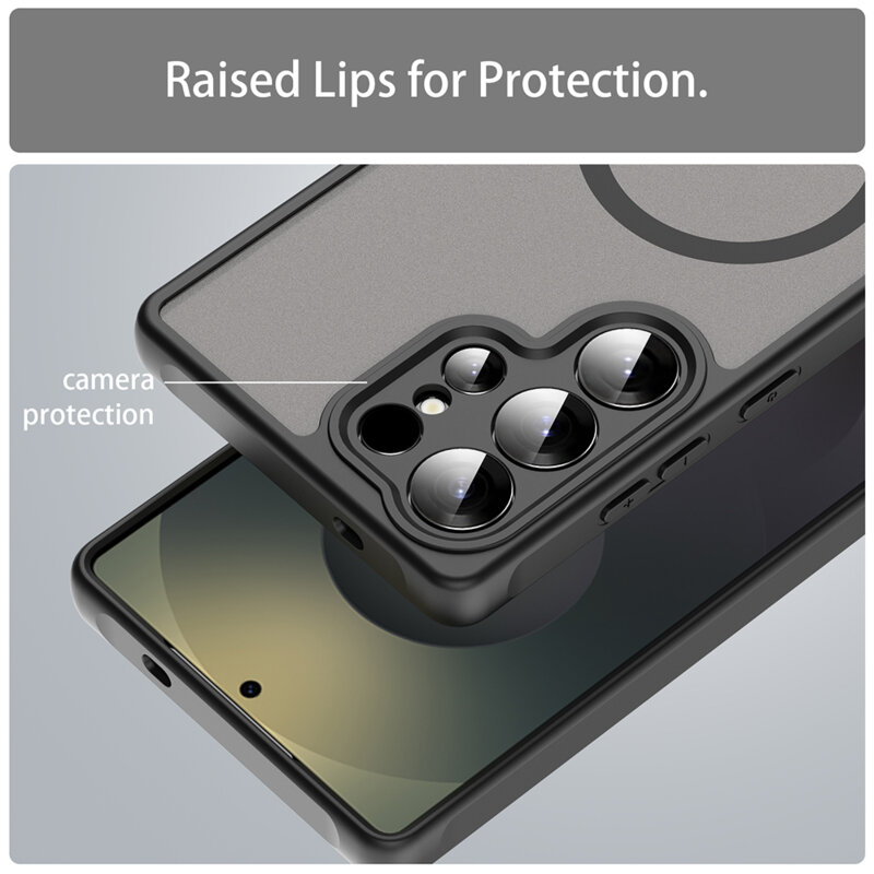 Husa Samsung Galaxy S26 Ultra Techsuit HaloFrost II MagSafe cu decupaj camere individual, negru