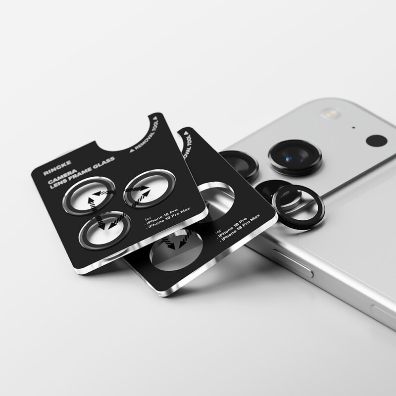 [Pachet 2x] Folie sticla camera iPhone 18 Pro Ringke Camera Lens Frame, transparenta