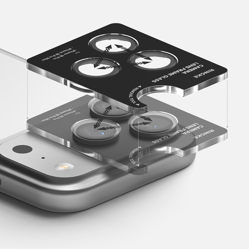 [Pachet 2x] Folie sticla camera iPhone 18 Pro Ringke Camera Lens Frame, transparenta