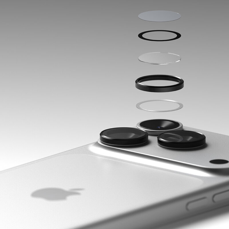 [Pachet 2x] Folie sticla camera iPhone 18 Pro Max Ringke Camera Lens Frame, transparenta