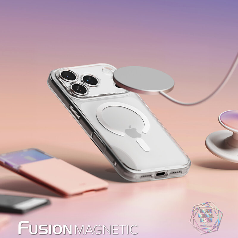 Husa iPhone 17 Pro Ringke Fusion MagSafe, transparenta