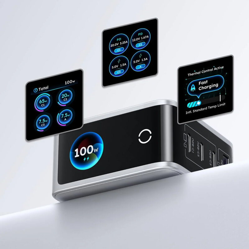 Incarcator GaN 3x Type-C, USB + cablu Ugreen, 100W, X772