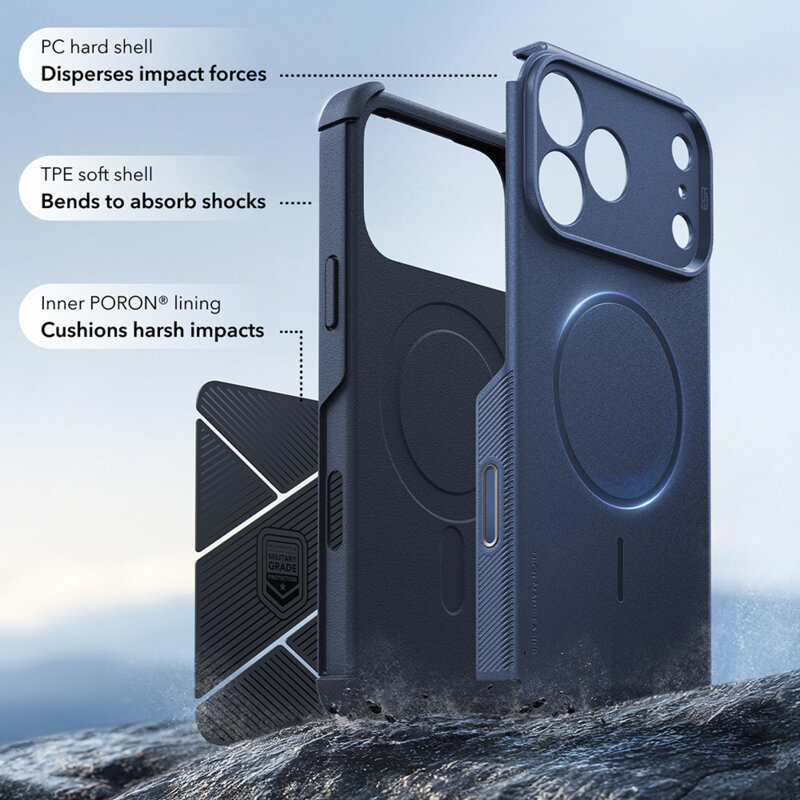 Husa iPhone 17 Pro Max ESR Cyber Halolock, albastru