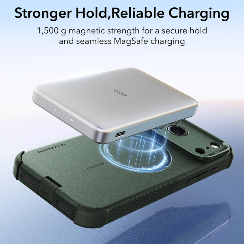 Husa iPhone 17 Pro Max ESR Cyber Halolock, verde