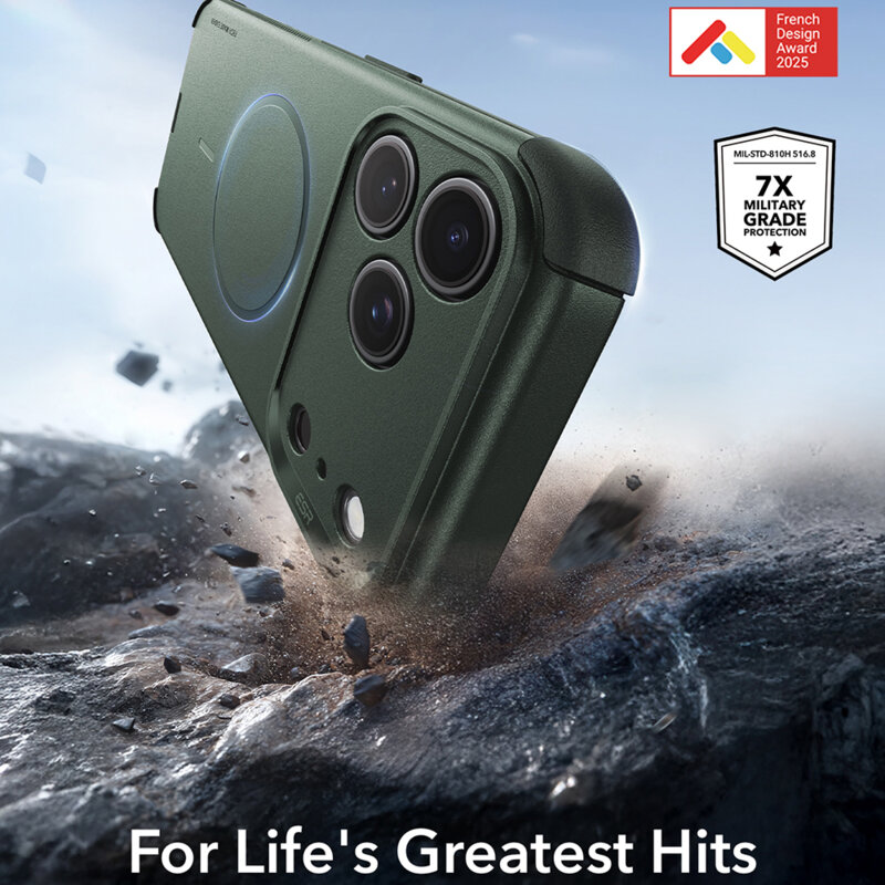 Husa iPhone 17 Pro ESR Cyber Halolock, verde