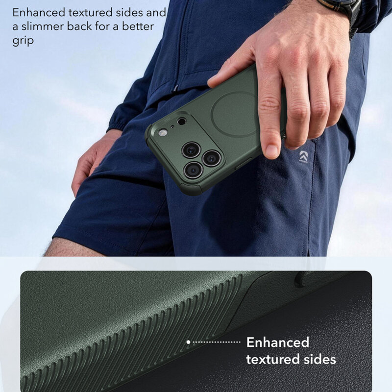 Husa iPhone 17 Pro ESR Cyber Halolock, verde