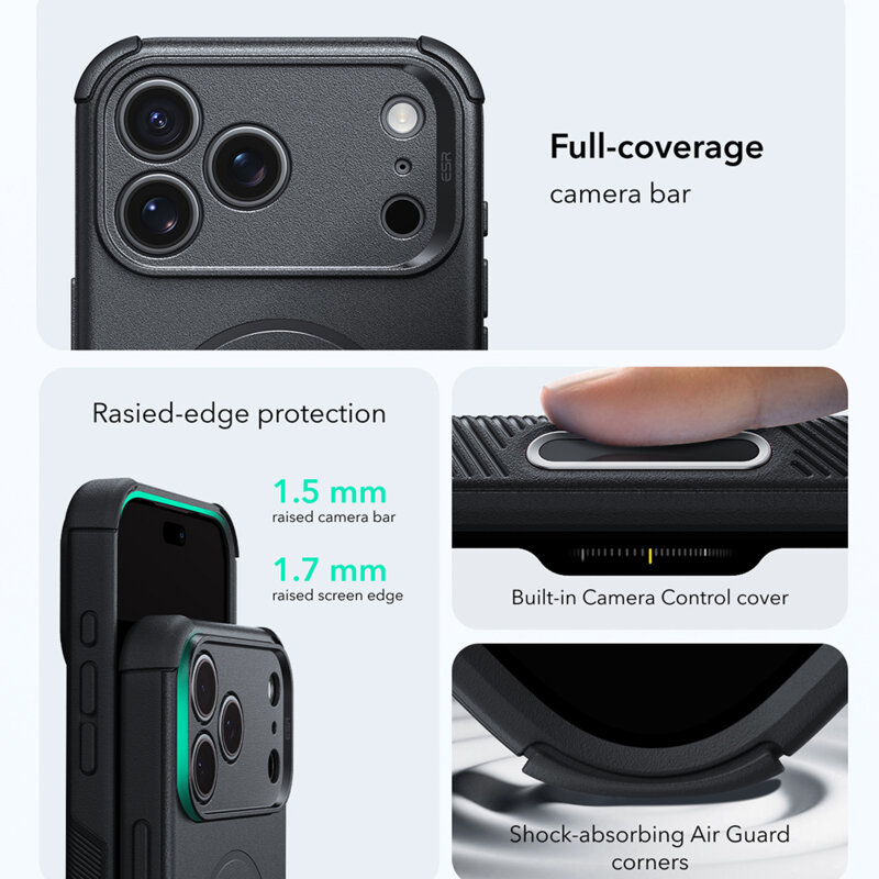 Husa iPhone 17 Pro Max ESR Cyber Halolock, negru