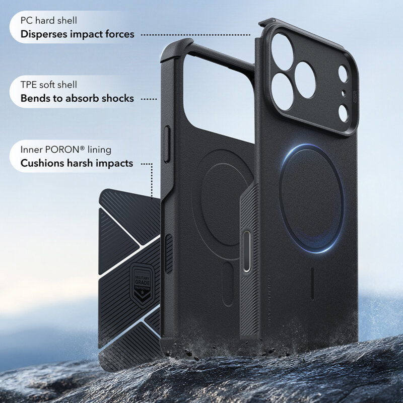 Husa iPhone 17 Pro ESR Cyber Halolock, negru