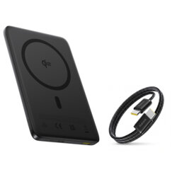 Power bank magnetic cu cablu tip C 27W, 10000mAh Baseus AM41, negru