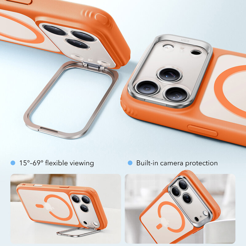 Husa iPhone 17 Pro Max ESR Classic Hybrid HaloLock Kickstand, portocaliu