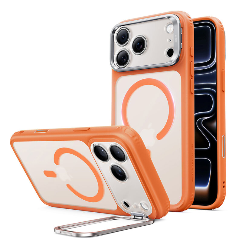 Husa iPhone 17 Pro ESR Classic Hybrid HaloLock Kickstand, portocaliu