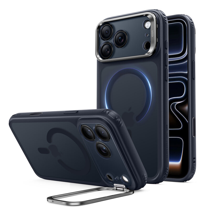 Husa iPhone 17 Pro ESR Classic Hybrid HaloLock Kickstand, bleumarin