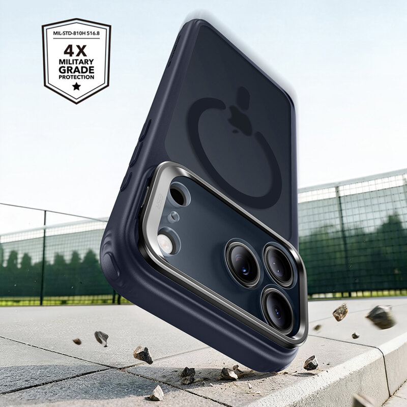 Husa iPhone 17 Pro ESR Classic Hybrid HaloLock Kickstand, bleumarin