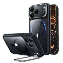Husa iPhone 17 Pro Max ESR Classic Hybrid HaloLock Kickstand, negru/transparent