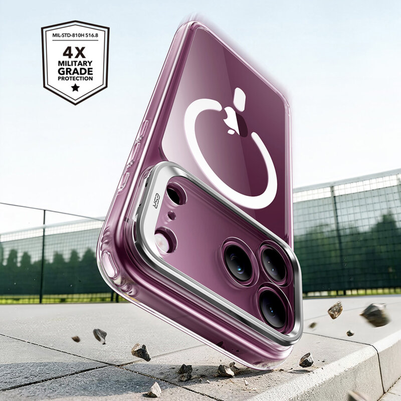 Husa iPhone 17 Pro Max ESR Classic Hybrid HaloLock Kickstand, transparenta