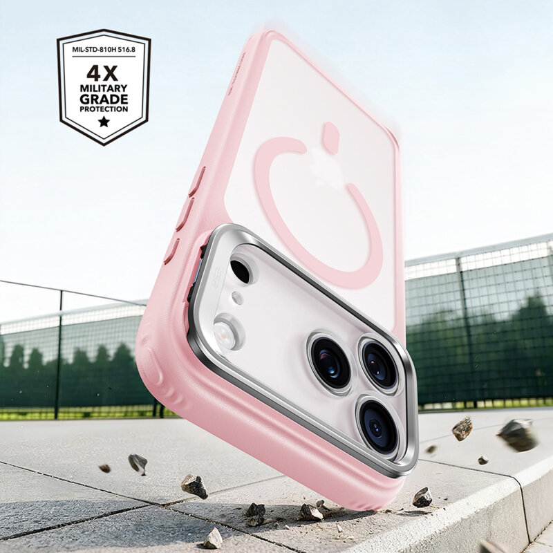 Husa iPhone 18 Pro Max ESR Classic Hybrid HaloLock Kickstand, roz