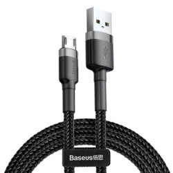 Cablu date si incarcare USB la Micro-USB Baseus, 1m, negru, CAMKLF-BG1