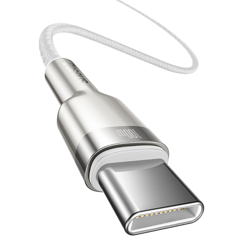 Cablu date Type-C Baseus, 100W, 480Mbps, 2m, alb, CATJK-D02