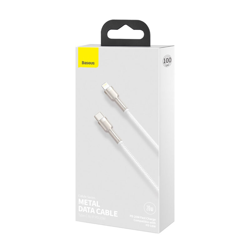 Cablu date Type-C la Lightning Baseus, 20W, 1m, CATLJK-A02, alb
