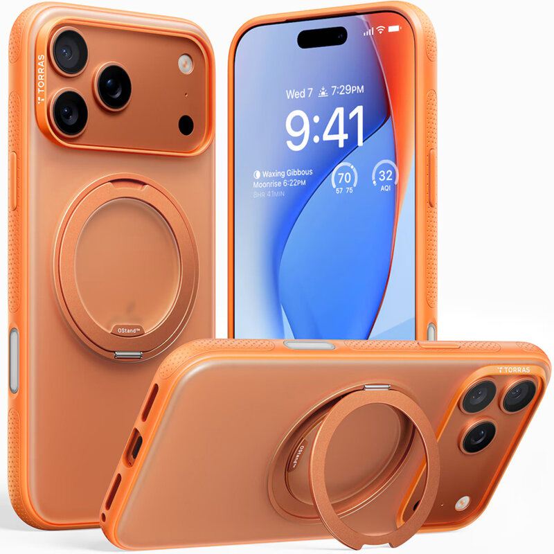 Husa iPhone 17 Pro Torras Ostand R Fitness Series, portocaliu