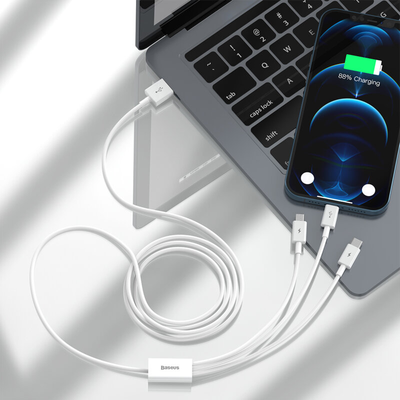 Cablu tip C, iPhone, Micro-USB, 20W Baseus, 1.2m, CAMLTYS-02