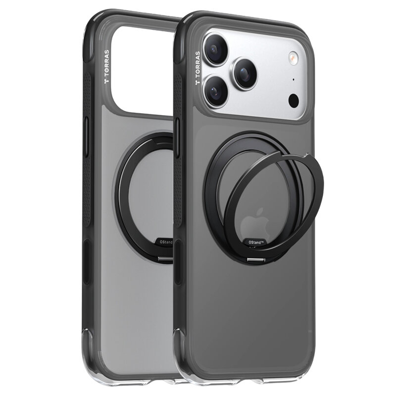 Husa iPhone 17 Pro Torras Ostand O3 Air Series, negru