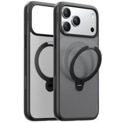 Husa iPhone 17 Pro Max Torras Ostand Spin MagSafe Series, negru