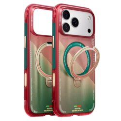 Husa iPhone 17 Pro Torras Ostand Q3 Air Series, rosu/verde