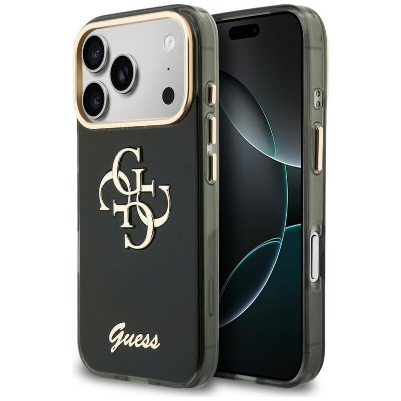 Husa Guess IML 4G Metal Script iPhone 17 Pro, negru, GUHCP18L5HC4MLSK