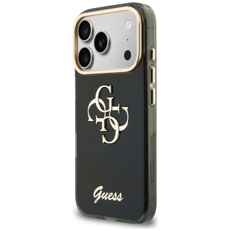 Husa Guess IML 4G Metal Script iPhone 17 Pro, negru, GUHCP18L5HC4MLSK