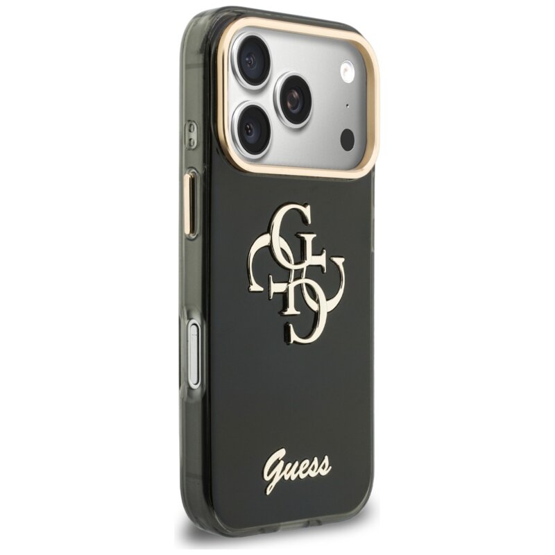 Husa Guess IML 4G Metal Script iPhone 18 Pro Max, negru, GUHCP18X5HC4MLSK