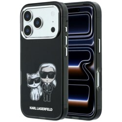 Husa iPhone 17 Pro Karl Lagerfeld IML KC Bodies Sketch Print MagSafe, negru