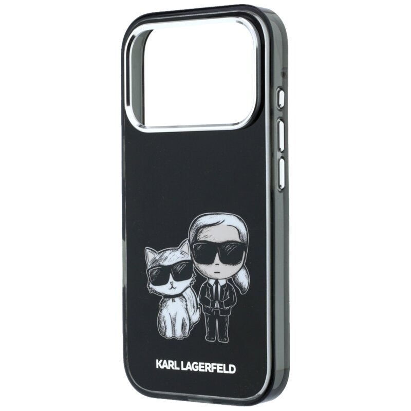 Husa iPhone 17 Pro Karl Lagerfeld IML KC Bodies Sketch Print MagSafe, negru