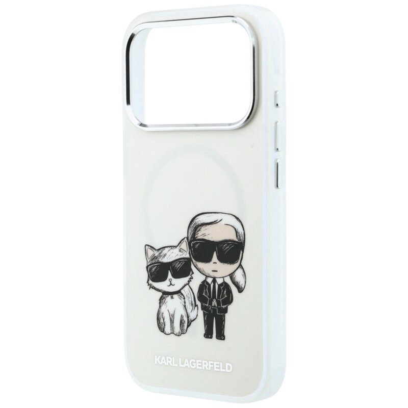Husa iPhone 18 Pro Max Karl Lagerfeld IML KC Bodies Sketch Print MagSafe, bej
