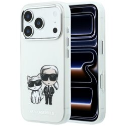 Husa iPhone 17 Pro Karl Lagerfeld Smooth Leather KC Bodies Sketch MagSafe, bej