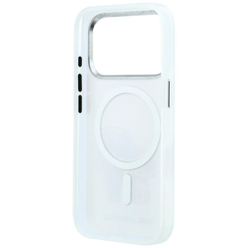 Husa iPhone 17 Pro Karl Lagerfeld Smooth Leather KC Bodies Sketch MagSafe, bej