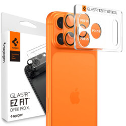 Folie sticla camera iPhone 17 Pro Spigen Glas.tR Optik EZ Fit Pro XL, portocaliu